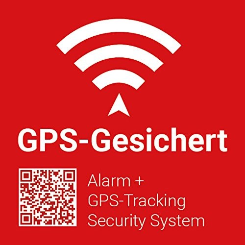 5x GPS-Gesichert / Alarmgesichert Warn-Aufkleber mit UV-Schutz, 5x5cm  Aussenklebend - Alarm / Video