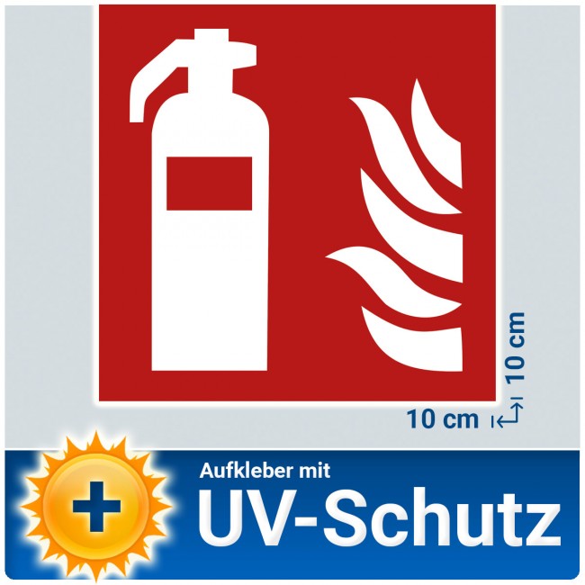 5x Feuerlöscher Aufkleber Sticker, Brandschutzzeichen Schild mit